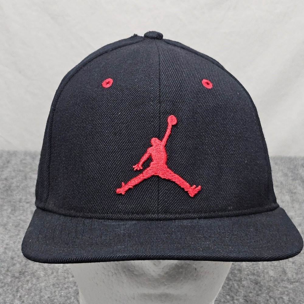 Air Jordan Snapback‎ Hat Black Red Jumpman Wool Flat Brim Cap Streetwear Sports